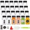 24 Pack 4oz Empty PET Plastic Juice Bottles with Leak-Proof Caps Lids